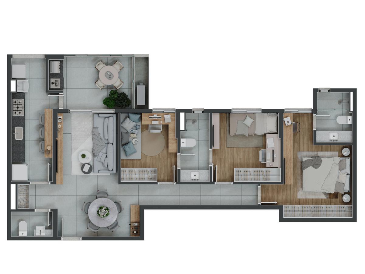 Apartamento, Serra do Curral Del Rey, 3 Quartos, 2 Vagas, 1 Suíte