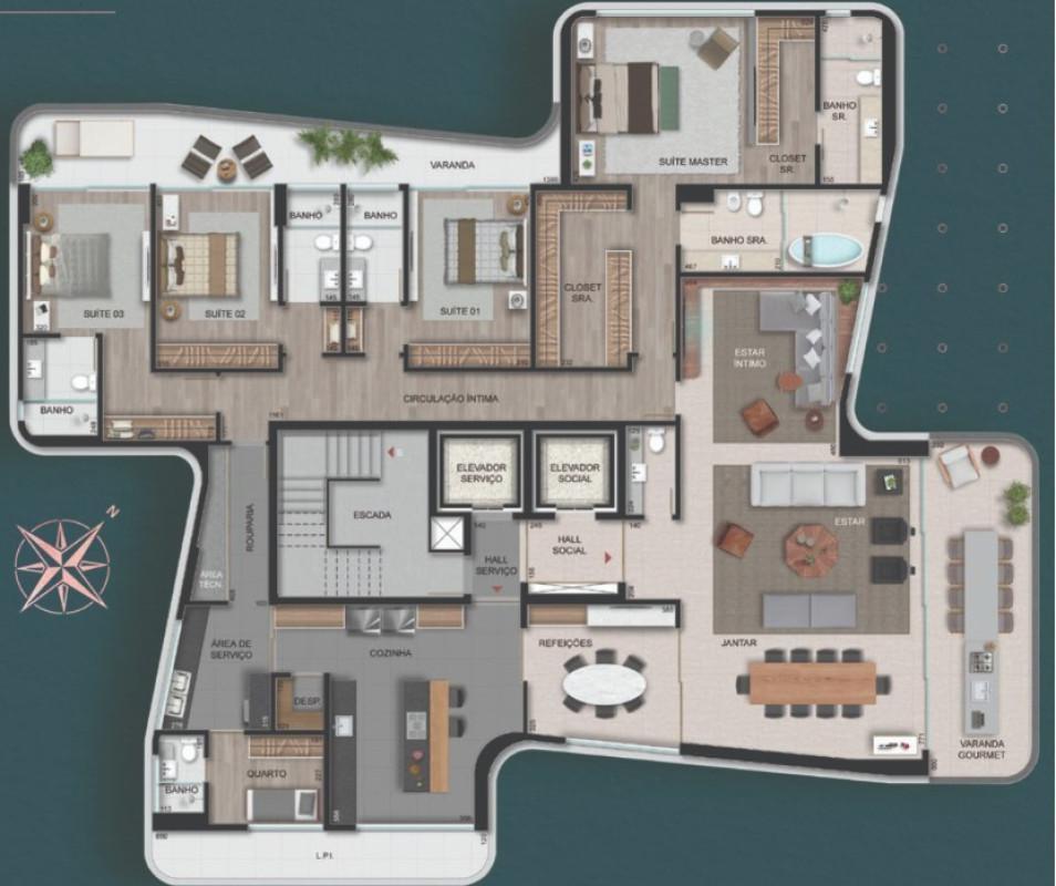 Apartamento, Vila da Serra, 4 Quartos, 4 Vagas, 4 Suítes