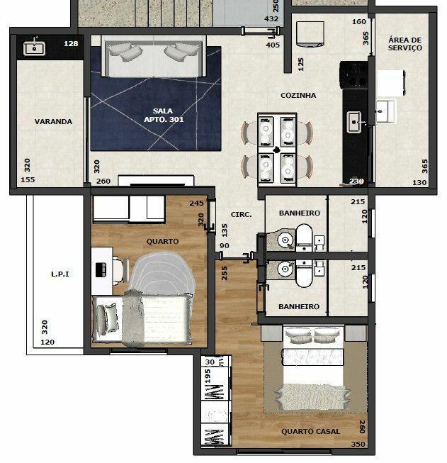 Apartamento, Indaiá, 2 Quartos, 1 Vaga