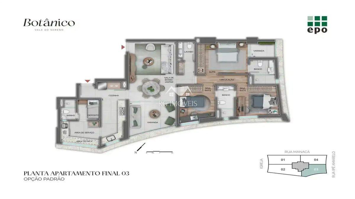 Apartamento, Vale do Sereno, 4 Quartos, 3 Vagas, 2 Suítes