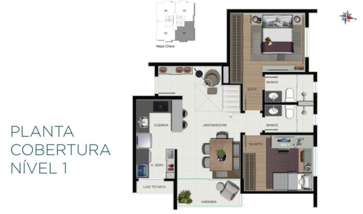 Cobertura, Nova Suíssa, 2 Quartos, 2 Vagas, 1 Suíte