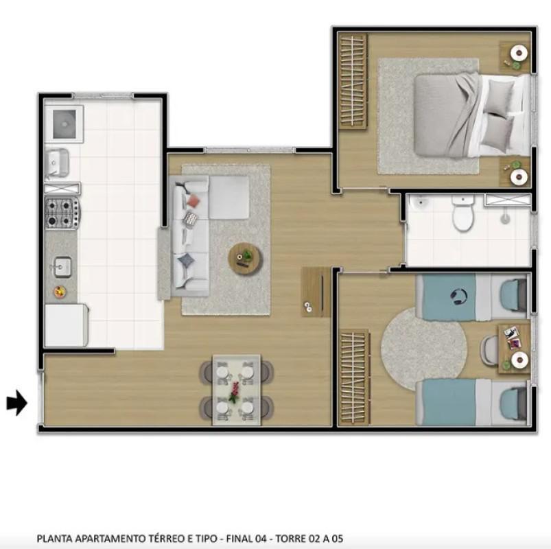 Apartamento, Borba Gato, 2 Quartos, 1 Vaga