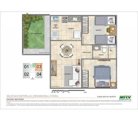 Apartamento, Chácaras Reunidas Santa Terezinha, 2 Quartos, 1 Vaga