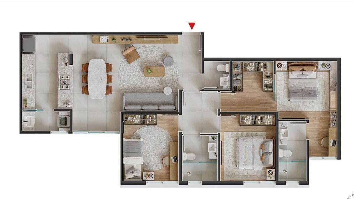 Apartamento, Santa Lúcia, 3 Quartos, 2 Vagas, 1 Suíte