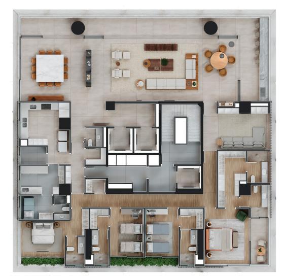 Apartamento, Vale do Sereno, 4 Quartos, 5 Vagas, 4 Suítes