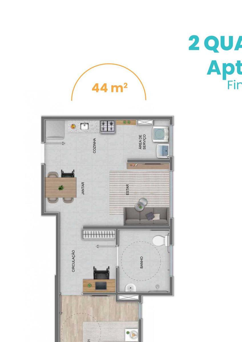 Apartamento, São Gabriel, 2 Quartos, 1 Vaga