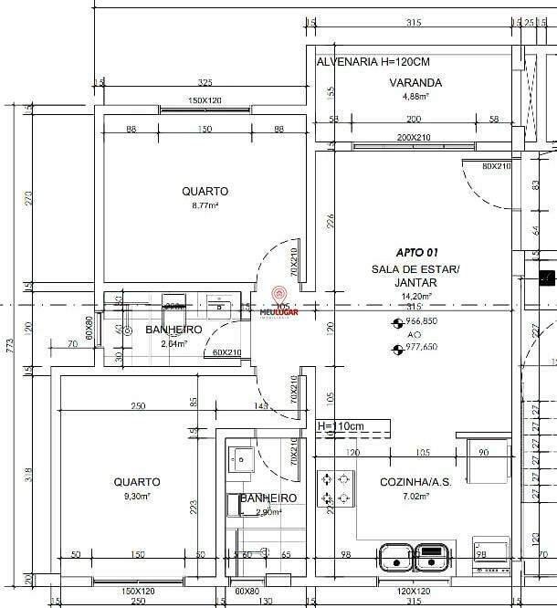 Apartamento, Santa Helena, 2 Quartos, 1 Vaga, 1 Suíte