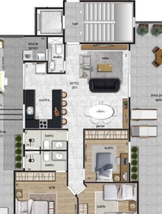 Cobertura, Prado, 2 Quartos, 2 Vagas, 2 Suítes