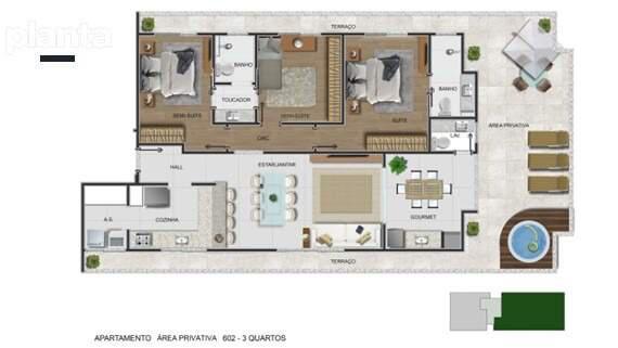 Apartamento, Funcionários, 2 Quartos, 2 Vagas, 2 Suítes