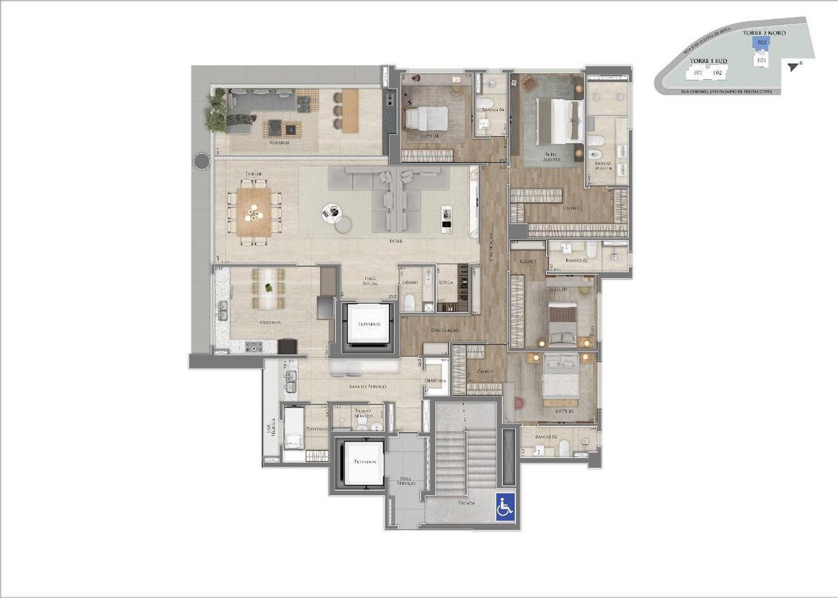 Apartamento, Jardim das Mangabeiras, 4 Quartos, 5 Vagas, 4 Suítes