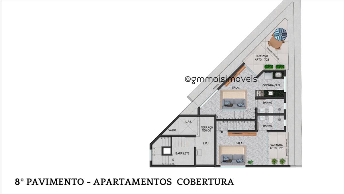 Apartamento, Funcionários, 2 Quartos, 1 Vaga, 1 Suíte