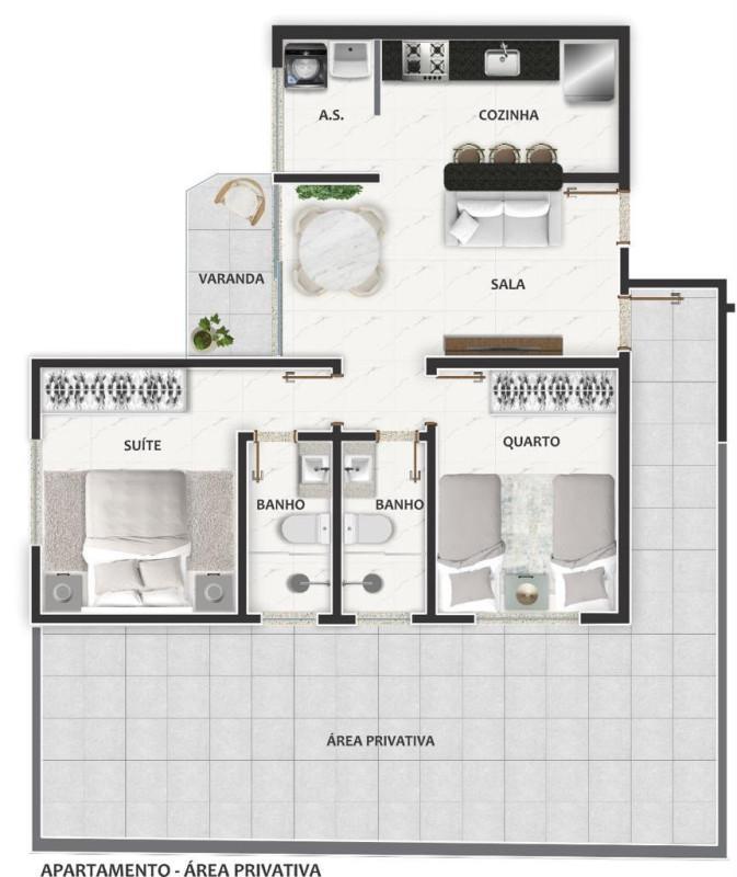 Apartamento, Centro, 2 Quartos, 2 Vagas, 1 Suíte