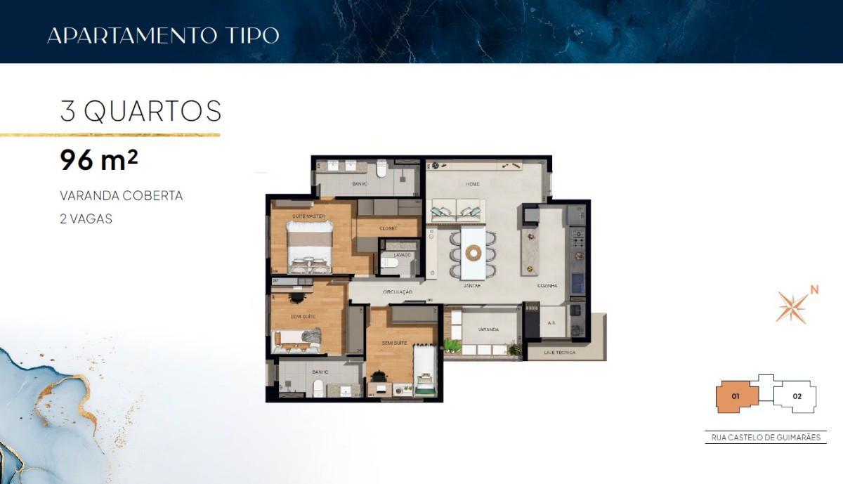 Apartamento, Castelo, 3 Quartos, 2 Vagas, 1 Suíte