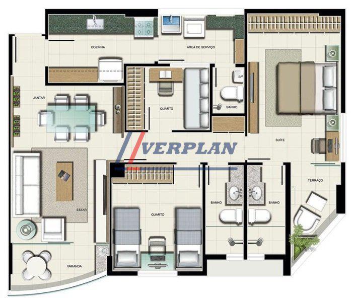 Apartamento, Centro, 3 Quartos, 2 Vagas, 1 Suíte