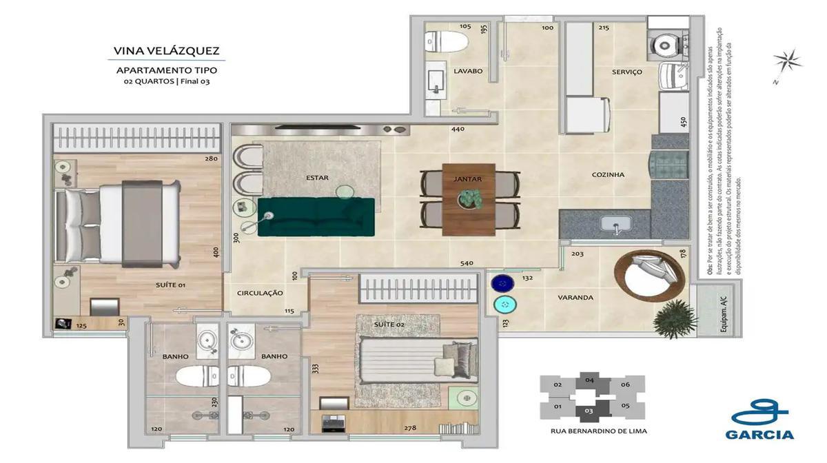Apartamento, Gutierrez, 2 Quartos, 1 Vaga, 2 Suítes