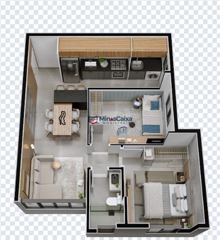 Apartamento, Cidade Nobre, 1 Quarto, 1 Vaga, 1 Suíte