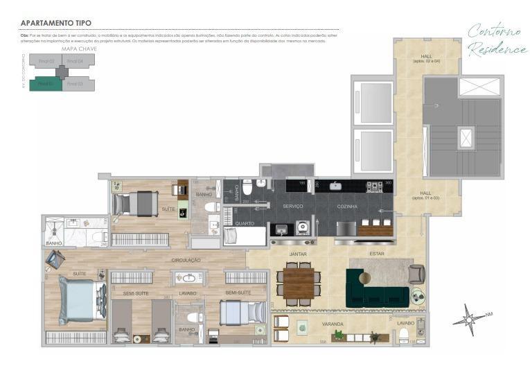 Apartamento, Lourdes, 4 Quartos, 4 Vagas, 2 Suítes