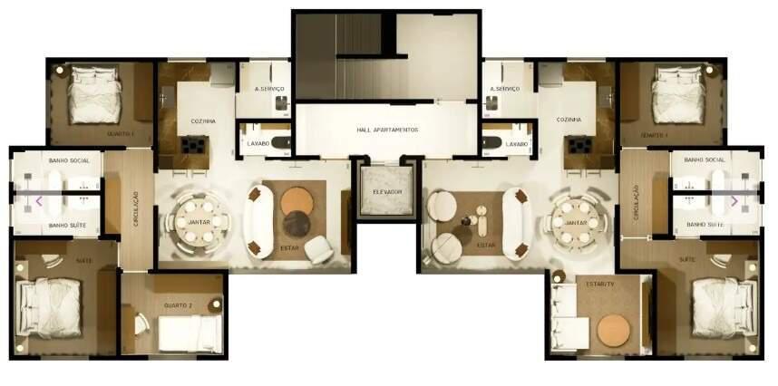 Apartamento, Cidade Jardim, 3 Quartos, 2 Vagas, 1 Suíte