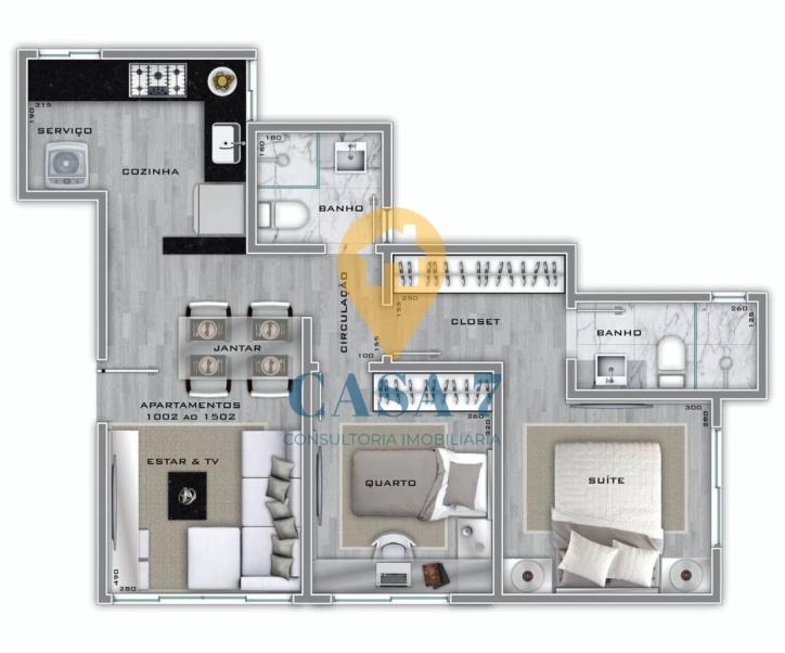 Apartamento, Lourdes, 3 Quartos, 0 Vaga, 1 Suíte