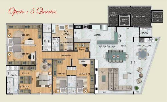 Cobertura, Santa Lúcia, 5 Quartos, 5 Vagas