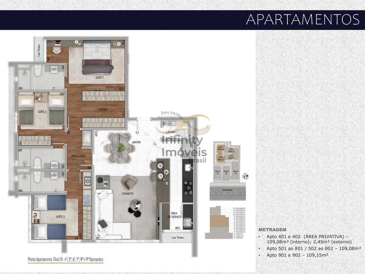 Apartamento, Lourdes, 3 Quartos