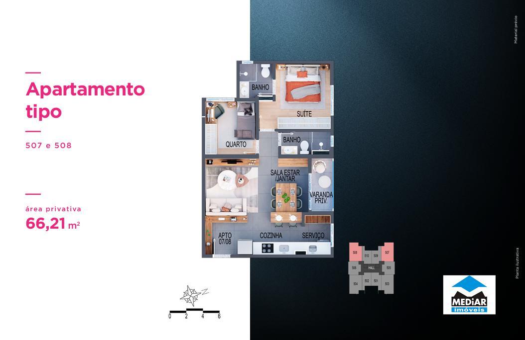Apartamento, Santa Efigênia, 1 Quarto, 0 Vaga, 1 Suíte