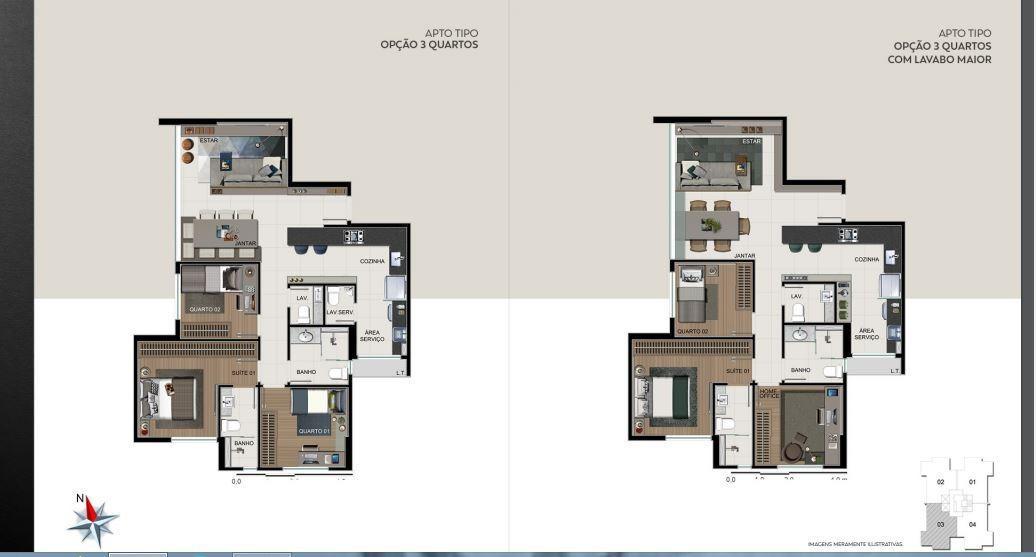 Apartamento, Santo Agostinho, 3 Quartos, 2 Vagas, 2 Suítes