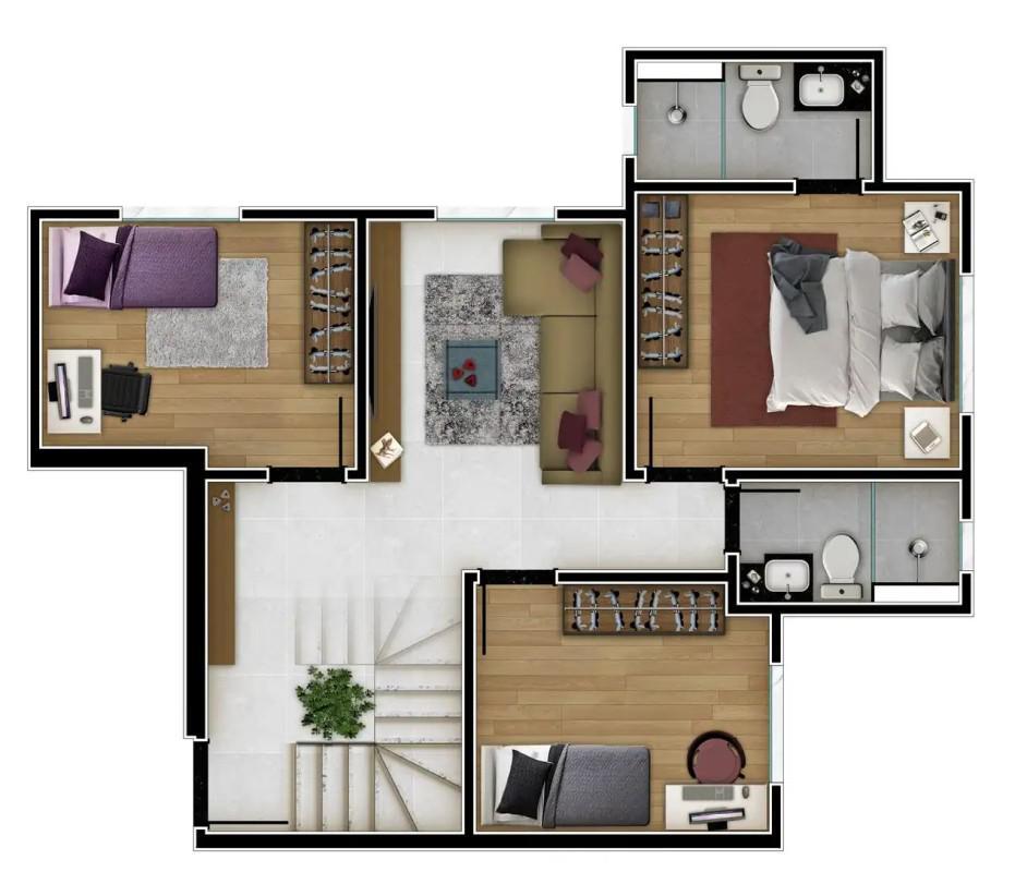 Cobertura, Alto Caiçaras, 3 Quartos, 2 Vagas, 1 Suíte
