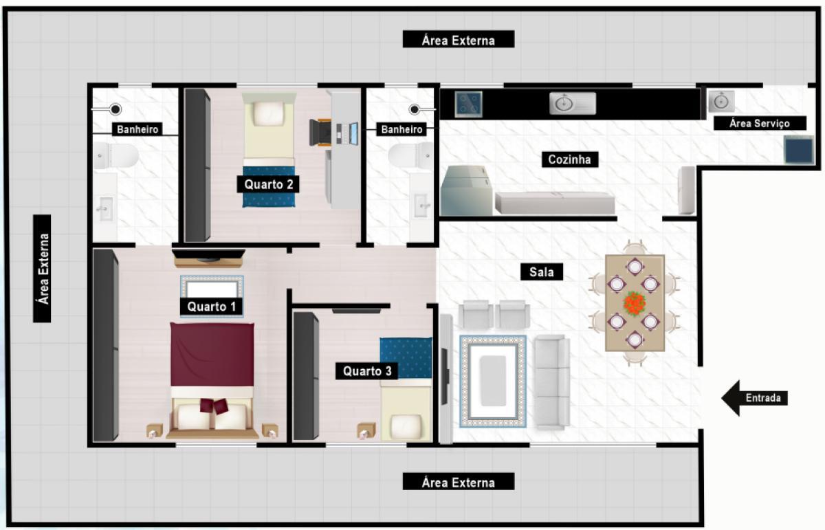 Apartamento, Alto Barroca, 3 Quartos, 2 Vagas, 1 Suíte