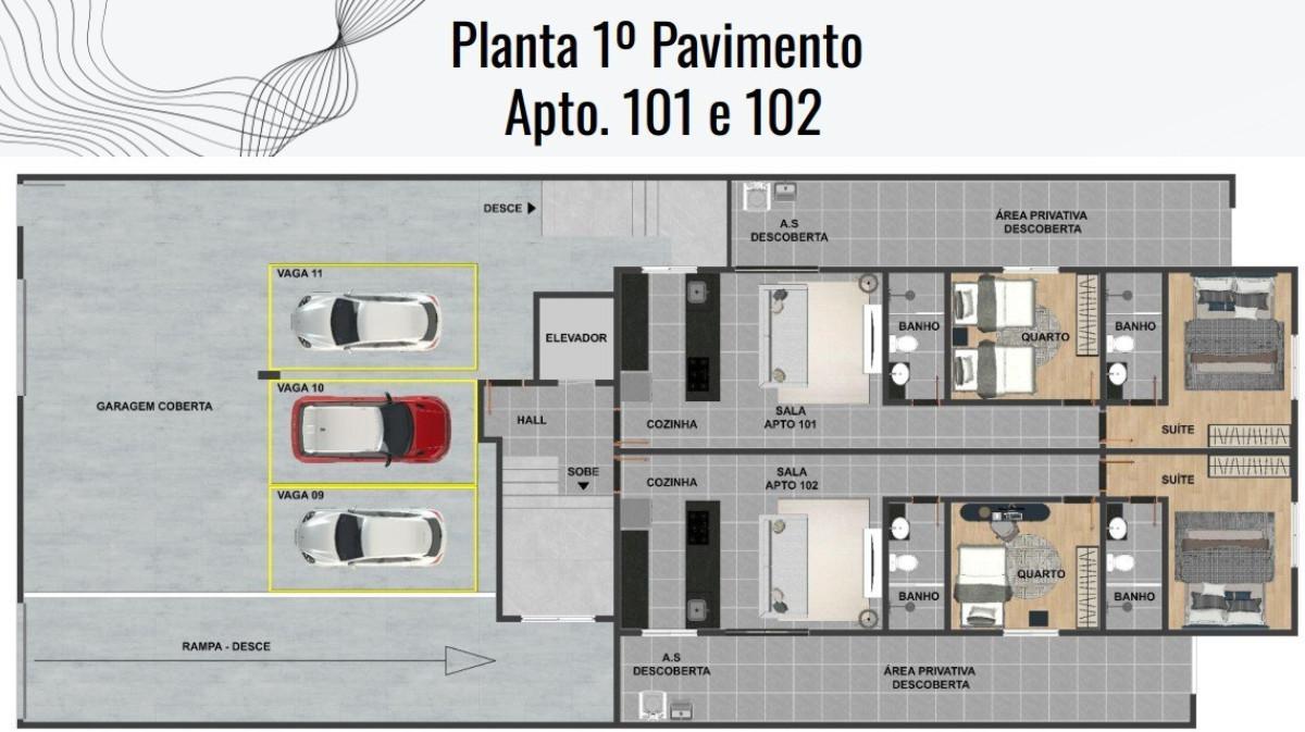 Apartamento, Amazonas, 2 Quartos, 1 Vaga, 1 Suíte