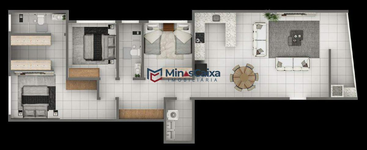 Apartamento, Santa Helena, 3 Quartos, 1 Vaga, 1 Suíte