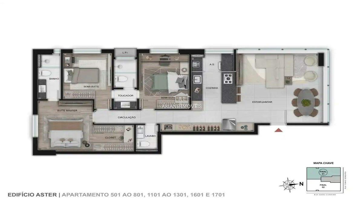 Apartamento, Lourdes, 3 Quartos, 2 Vagas, 1 Suíte