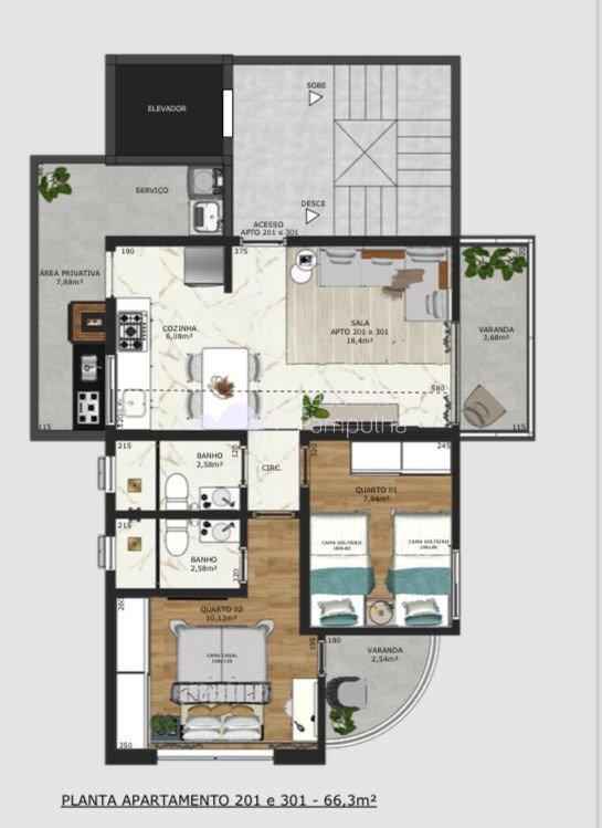 Apartamento, Itapoã, 2 Quartos, 1 Vaga, 1 Suíte