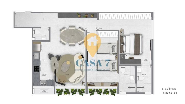 Apartamento, Carmo, 2 Quartos, 0 Vaga, 2 Suítes