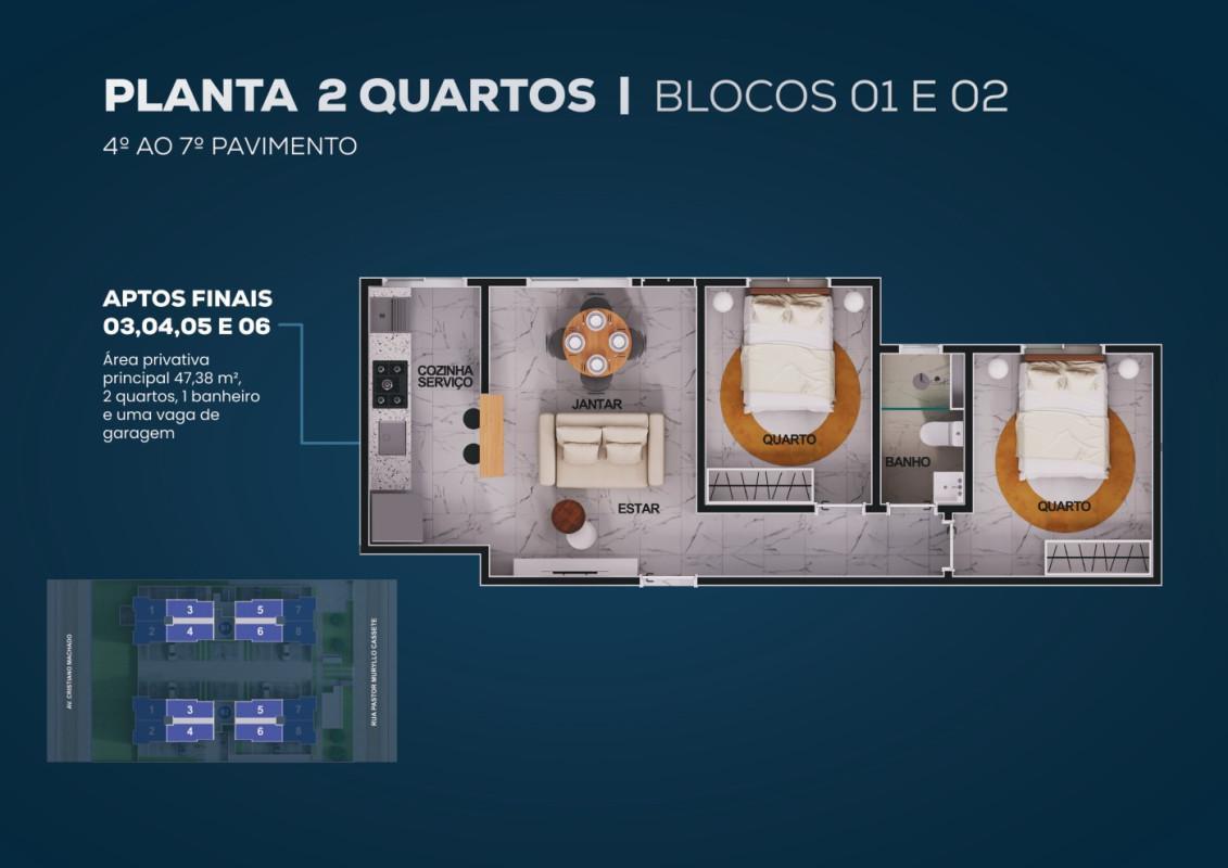 Apartamento, São Bernardo, 2 Quartos, 1 Vaga