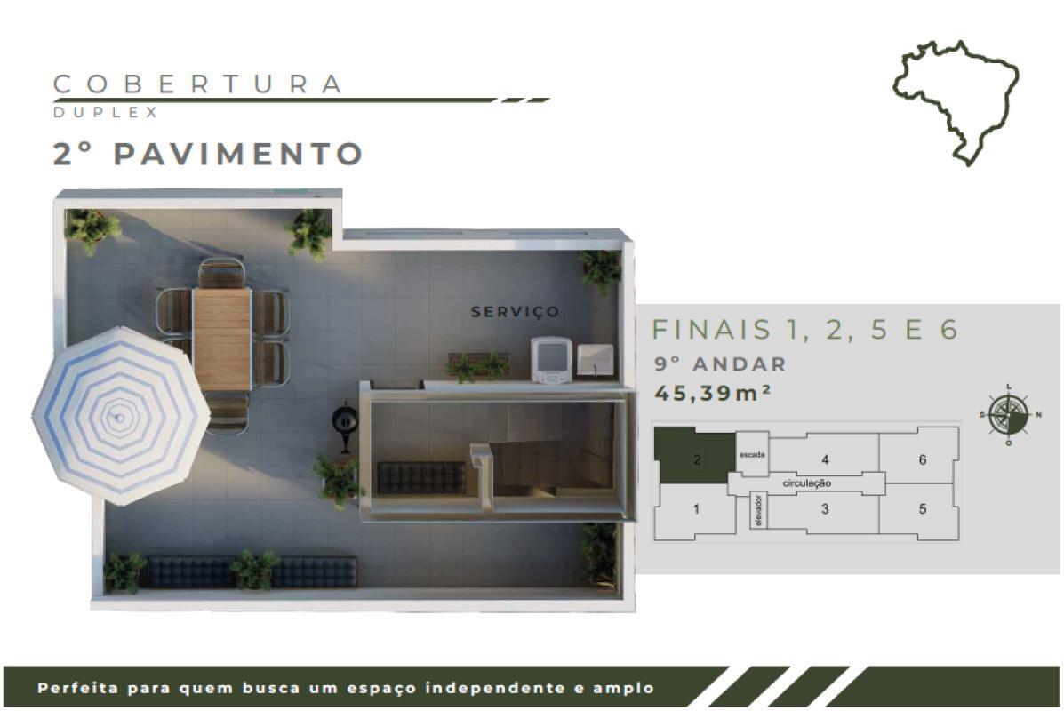 Cobertura, Jardim Leblon, 2 Quartos, 2 Vagas