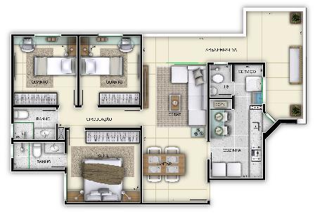 Apartamento, Nova Floresta, 3 Quartos, 2 Vagas, 1 Suíte