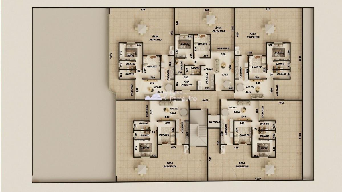 Apartamento, Santa Branca, 2 Quartos, 1 Vaga, 1 Suíte
