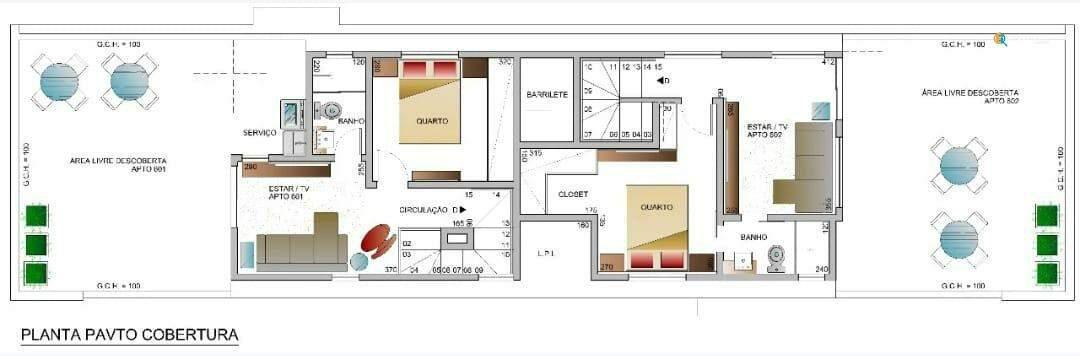 Cobertura, Nova Vista, 3 Quartos, 0 Vaga, 1 Suíte