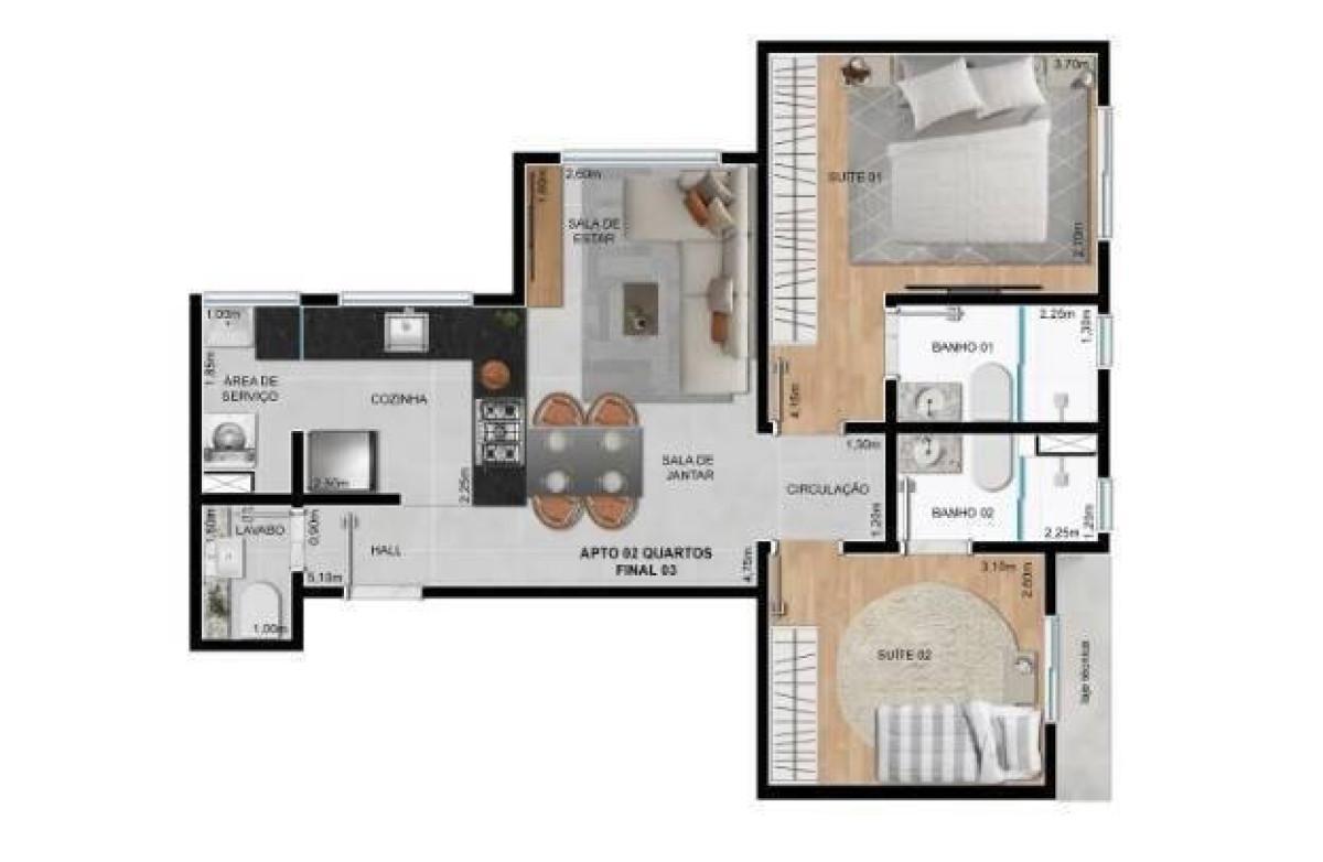 Apartamento, Grajaú, 2 Quartos, 2 Vagas, 2 Suítes