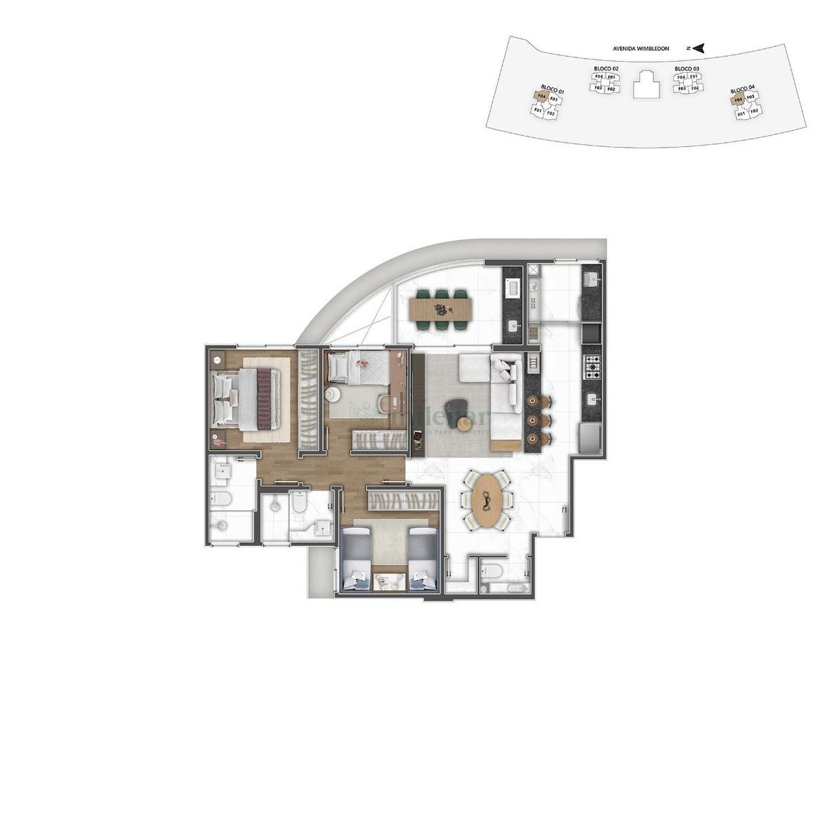 Apartamento, Alphaville - Lagoa dos Ingleses, 2 Quartos, 2 Vagas, 1 Suíte