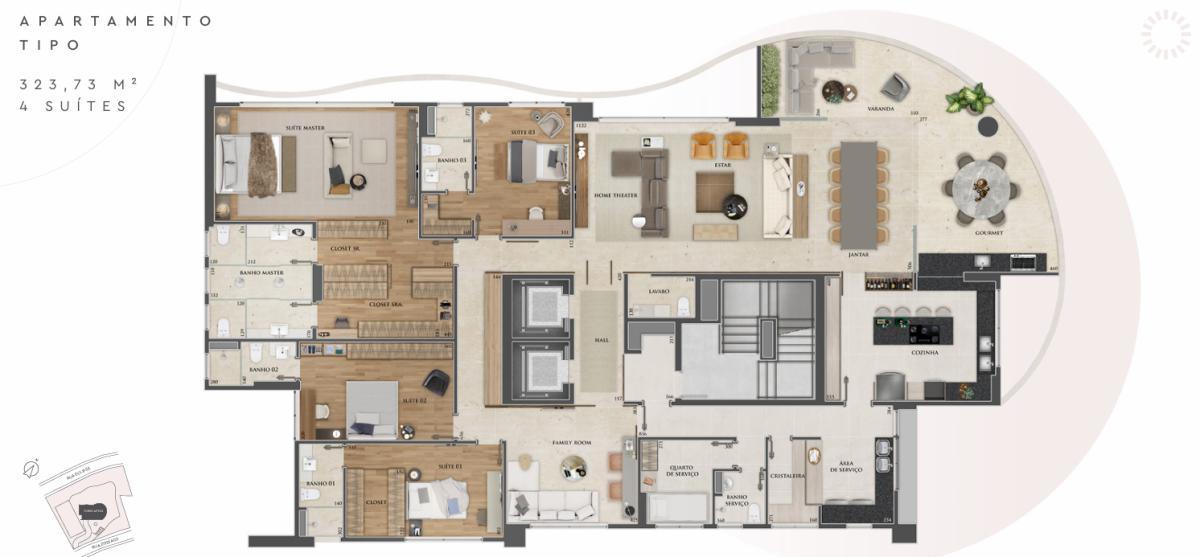 Apartamento, Santa Lúcia, 4 Quartos, 4 Vagas, 4 Suítes