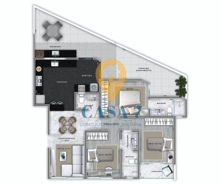 Apartamento, Lourdes, 3 Quartos, 0 Vaga, 1 Suíte