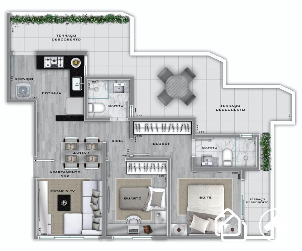 Apartamento, Lourdes, 3 Quartos, 2 Vagas, 1 Suíte