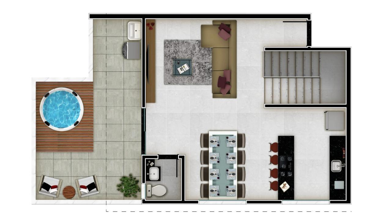 Cobertura, Alto Caiçaras, 3 Quartos, 2 Vagas, 1 Suíte
