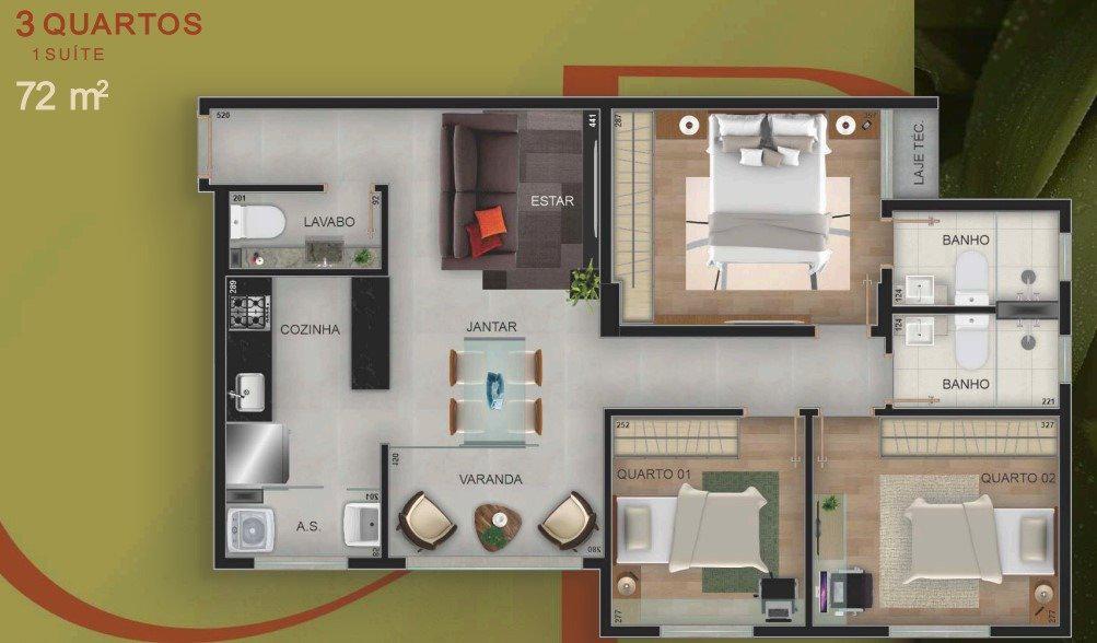 Apartamento, Buritis, 2 Quartos, 2 Vagas, 2 Suítes