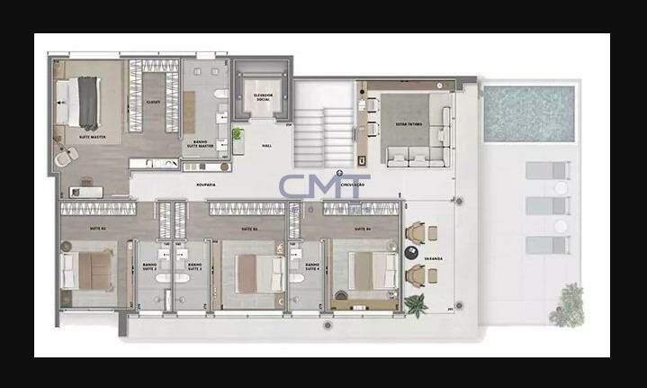 Cobertura, Jardinaves, 4 Quartos, 4 Vagas, 4 Suítes