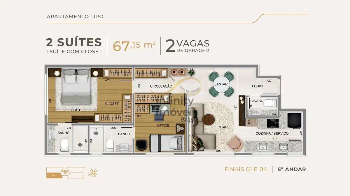 Apartamento, Funcionários, 3 Quartos