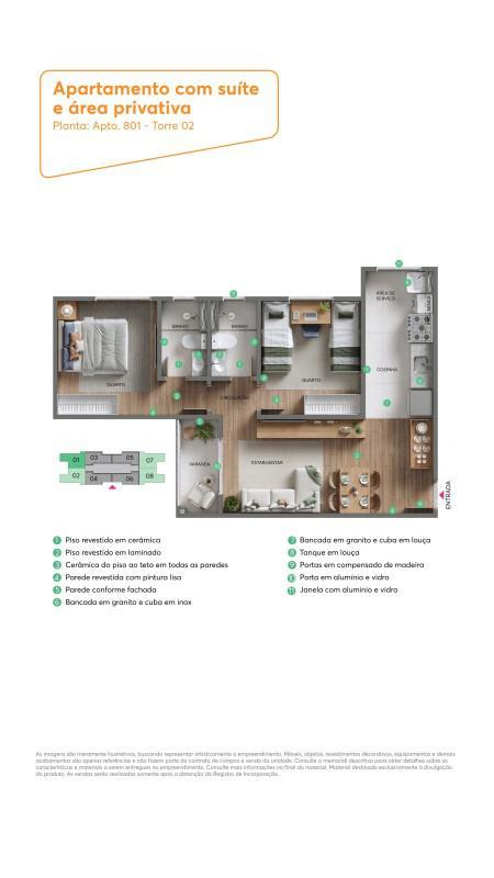 Apartamento, Três Barras, 2 Quartos, 1 Vaga, 1 Suíte