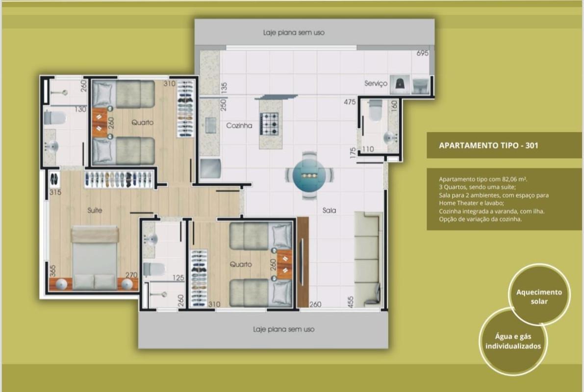 Apartamento, Vila Paris, 3 Quartos, 2 Vagas, 1 Suíte